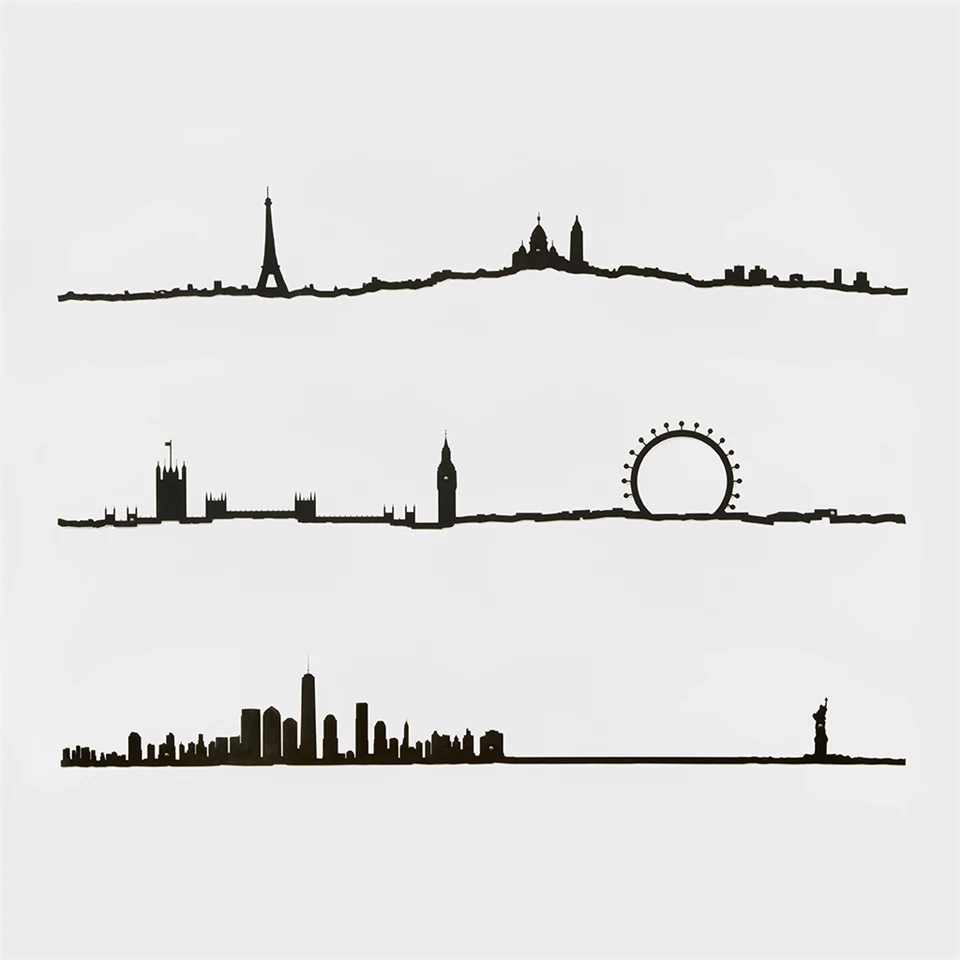 Customized The Line City Skyline Silhouette Aluminum Stainless Steel Decorations